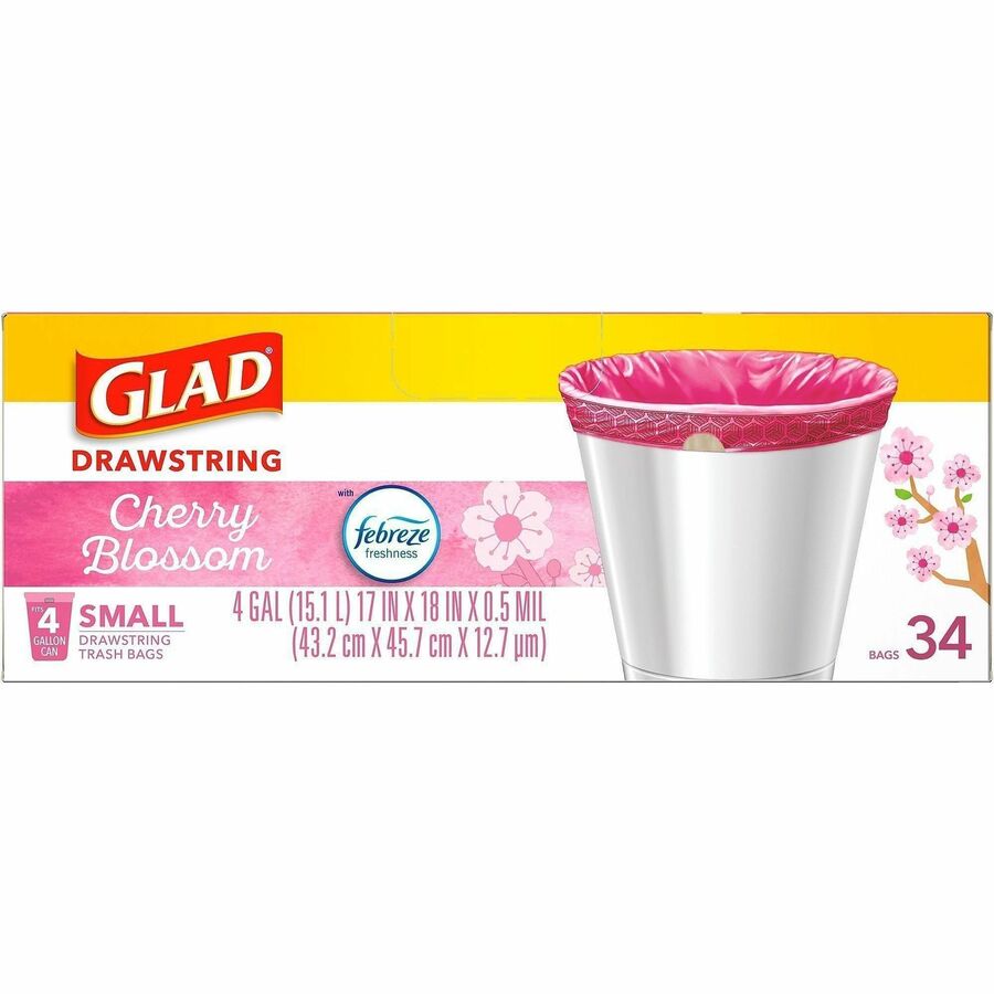 Image of Glad 79274CT Odorshield Small Drawstring Trash Bags