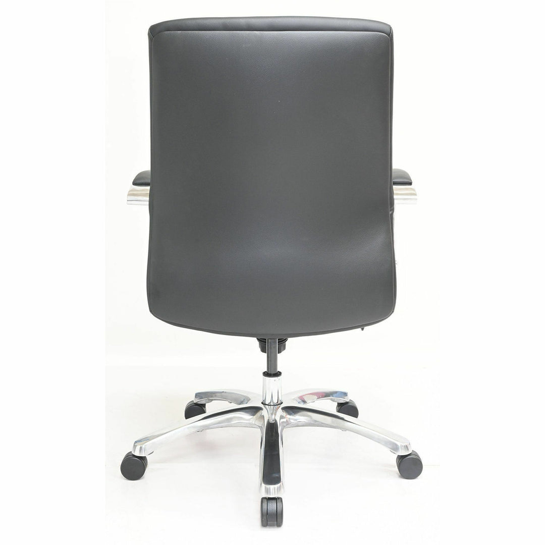 Image of Lorell 63311 Pike Mid-Back Executive Chair, Mid Back, Black, Polyurethane, Armrest, 1 Each