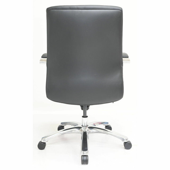 Image of Lorell 63311 Pike Mid-Back Executive Chair, Mid Back, Black, Polyurethane, Armrest, 1 Each