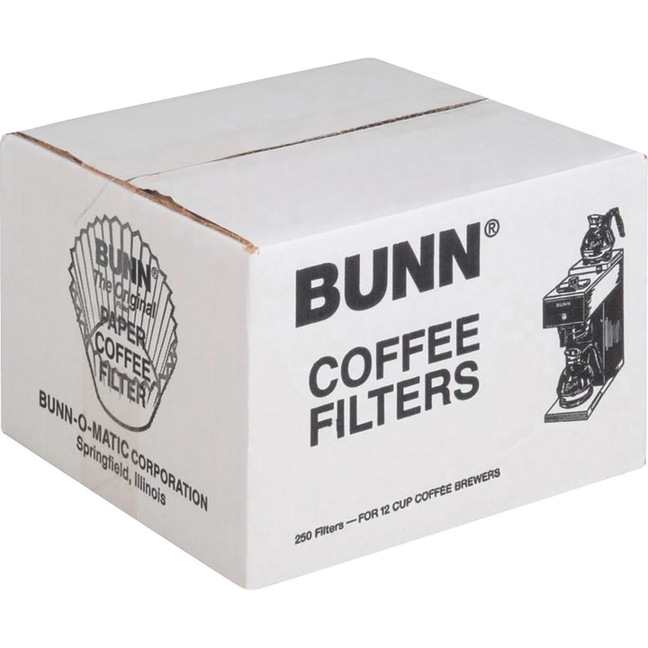 Image of BUNN 201320000CT Home Brewer Coffee Filters, 250 Filter(s), 12 Cup(s), Chlorine-free, Heavyweight, 250/Box, 12 / Carton, White