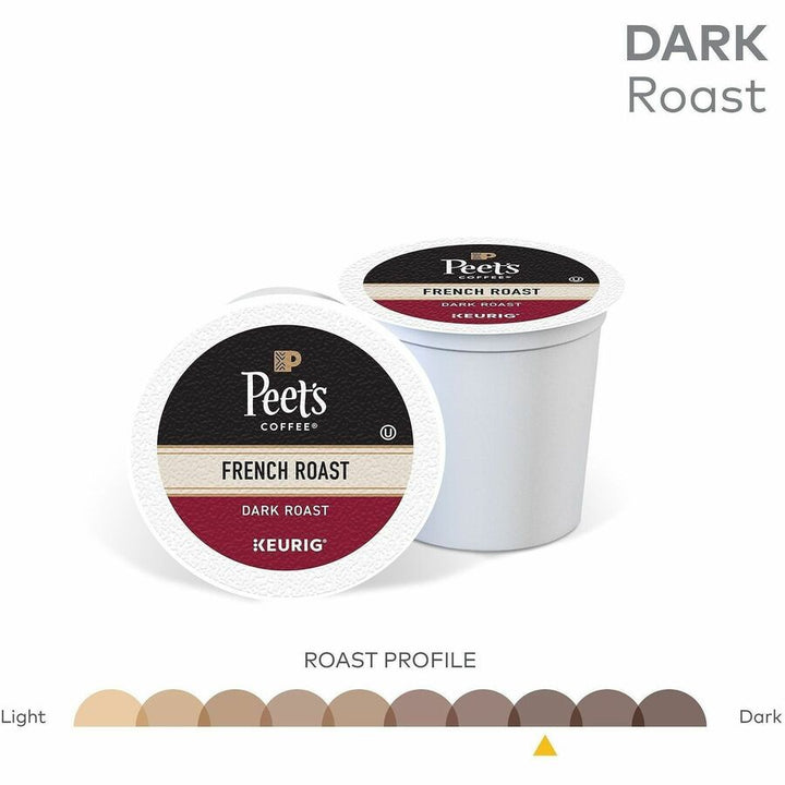 Image of Peet's 2405CT French Roast Coffee, Compatible with Keurig Brewer, Dark, 22 K-Cup, K-Cup, French Roast, 4 / Carton