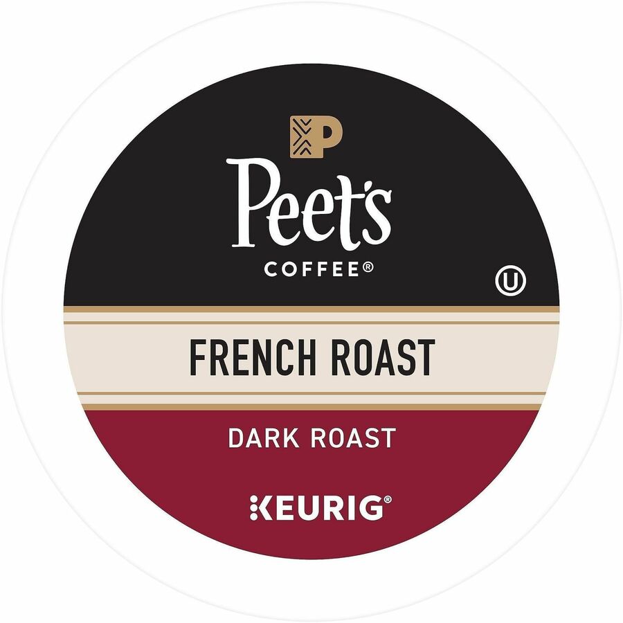 Image of Peet's 2405CT French Roast Coffee, Compatible with Keurig Brewer, Dark, 22 K-Cup, K-Cup, French Roast, 4 / Carton