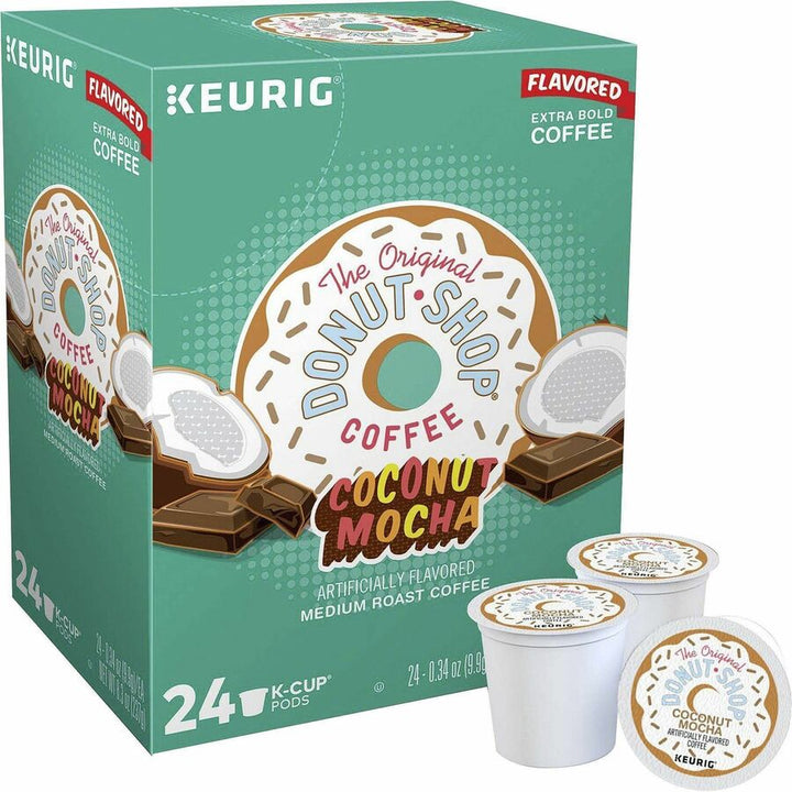 Image of The Original Donut Shop 6248CT Coconut Mocha, Compatible with Keurig Brewer, Medium, 24 K-Cup, K-Cup, Pod, Coconut Mocha, 4 / Carton
