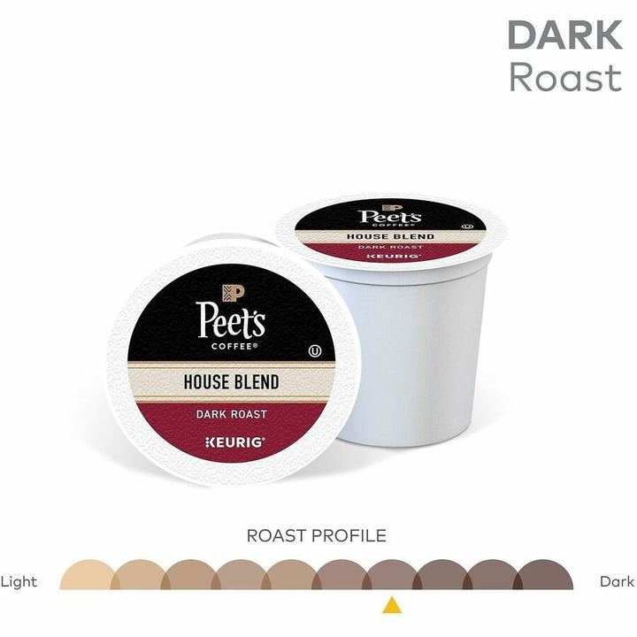 Image of Peet's 2410CT House Blend Coffee, Compatible with Keurig Brewer, Dark, 22 K-Cup, K-Cup, House Blend, 4 / Carton