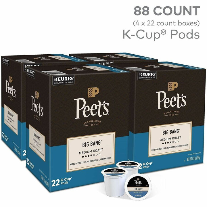 Image of Peet's 2407CT Big Bang Coffee, Compatible with Keurig Brewer, Medium, 22 K-Cup, K-Cup, Big Bang, 4 / Carton