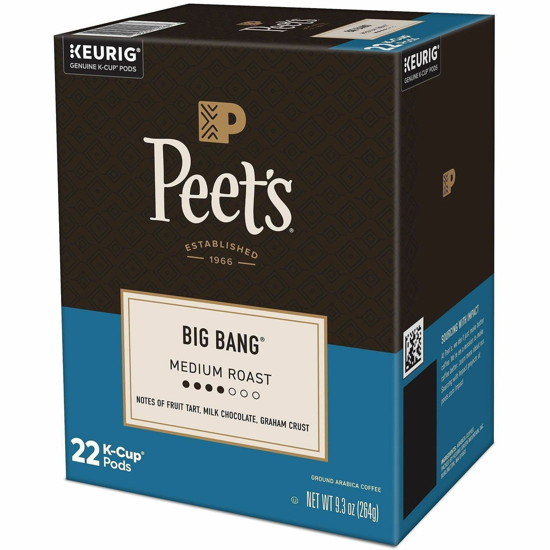 Image of Peet's 2407CT Big Bang Coffee, Compatible with Keurig Brewer, Medium, 22 K-Cup, K-Cup, Big Bang, 4 / Carton