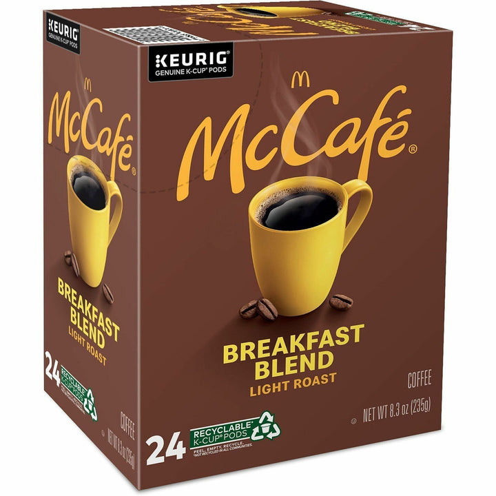 Image of McCafè® 8041CT Breakfast Blend Coffee, Compatible with Keurig K-Cup Brewer, Light, 24 K-Cup, K-Cup, Breakfast Blend, 4 / Carton