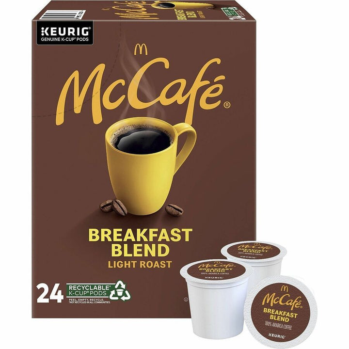 Image of McCafè® 8041CT Breakfast Blend Coffee, Compatible with Keurig K-Cup Brewer, Light, 24 K-Cup, K-Cup, Breakfast Blend, 4 / Carton