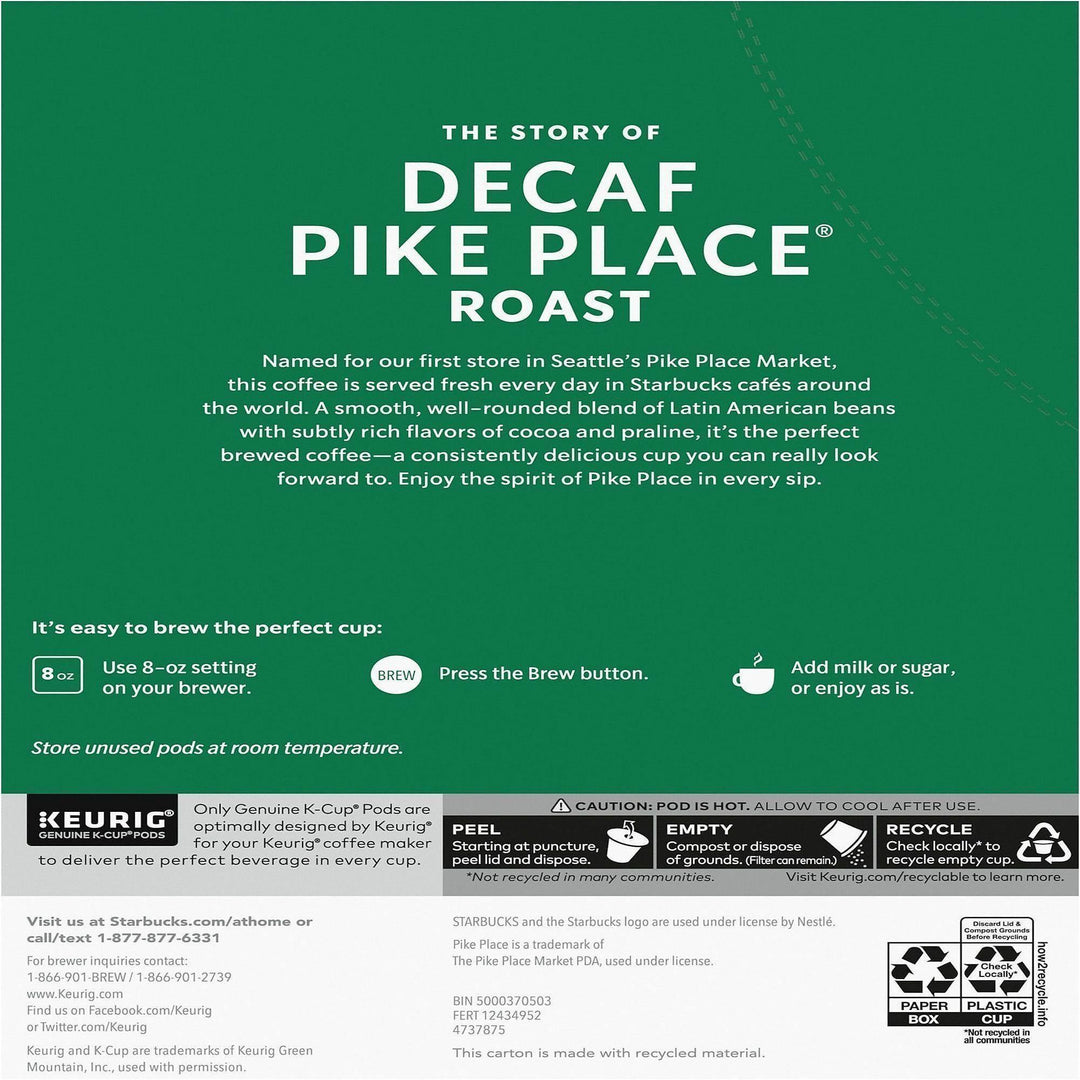 Image of Starbucks® 12434952CT Decaf Pike Place Roast Coffee