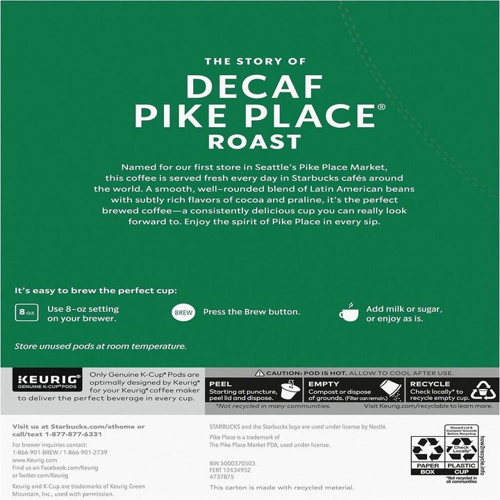 Image of Starbucks® 12434952CT Decaf Pike Place Roast Coffee