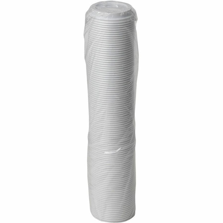 Image of Dixie D9542CT Hot Cup Lid, Dome, Plastic, White, 100 Lids/Pack, 10 / Carton