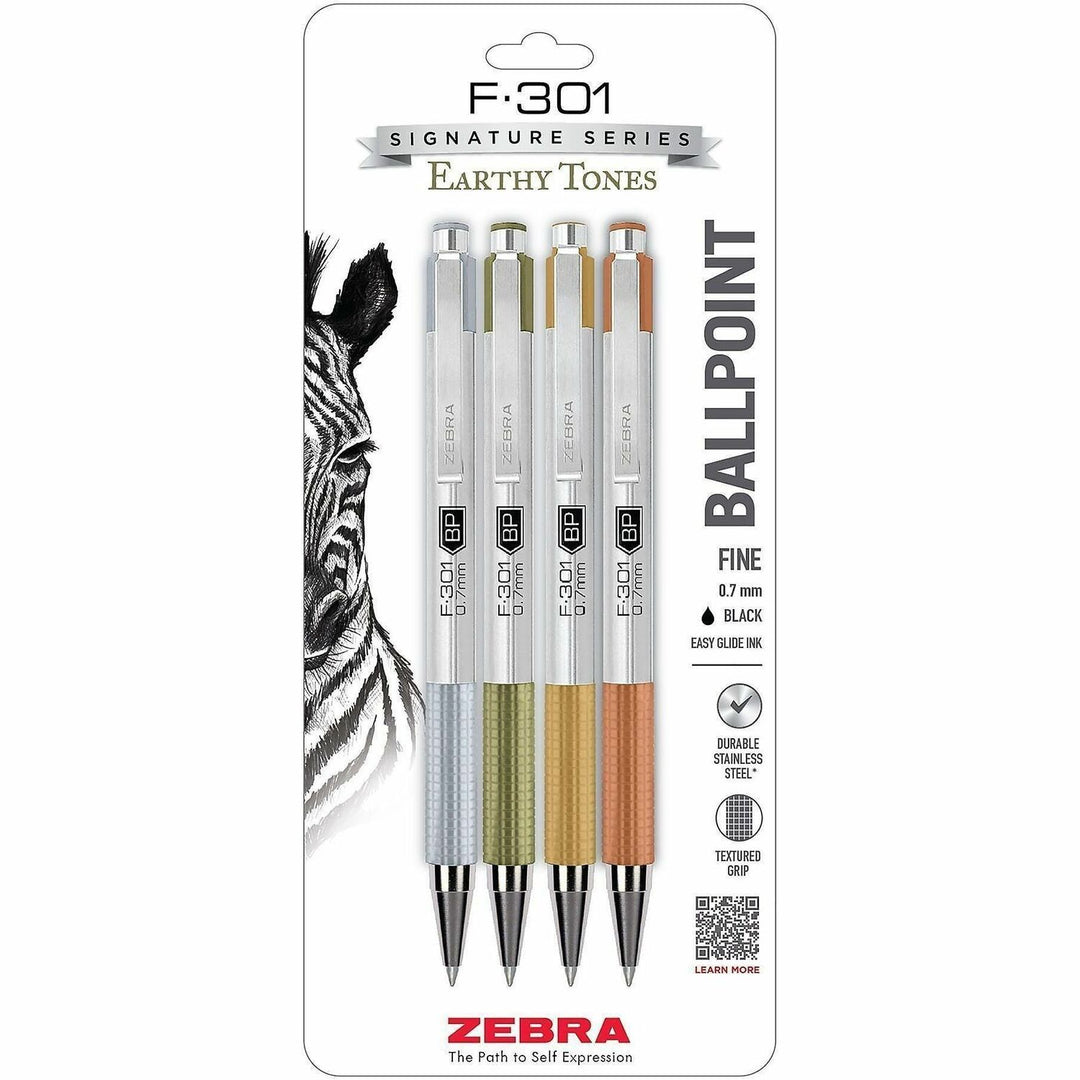Image of Zebra Pen Signature 27304 F-301 EarthyTones Retractable Ballpoint Pens
