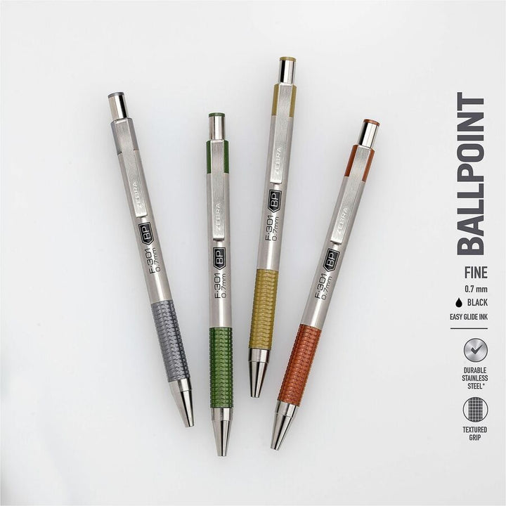 Image of Zebra Pen Signature 27304 F-301 EarthyTones Retractable Ballpoint Pens