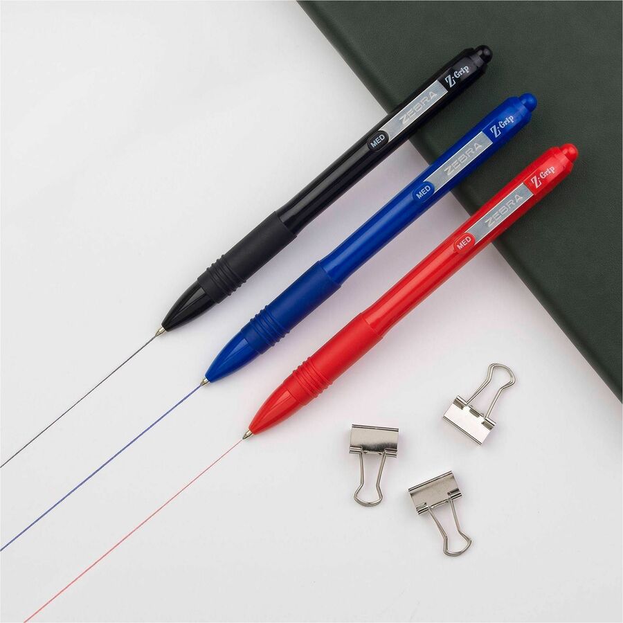 Image of Zebra Pen 20710 Z-Grip Recycled Retractable Ballpoint Pens, 0.7 mm Fine Pen Point, Retractable, Black Ink, School, Home, Journaling, 1 Dozen