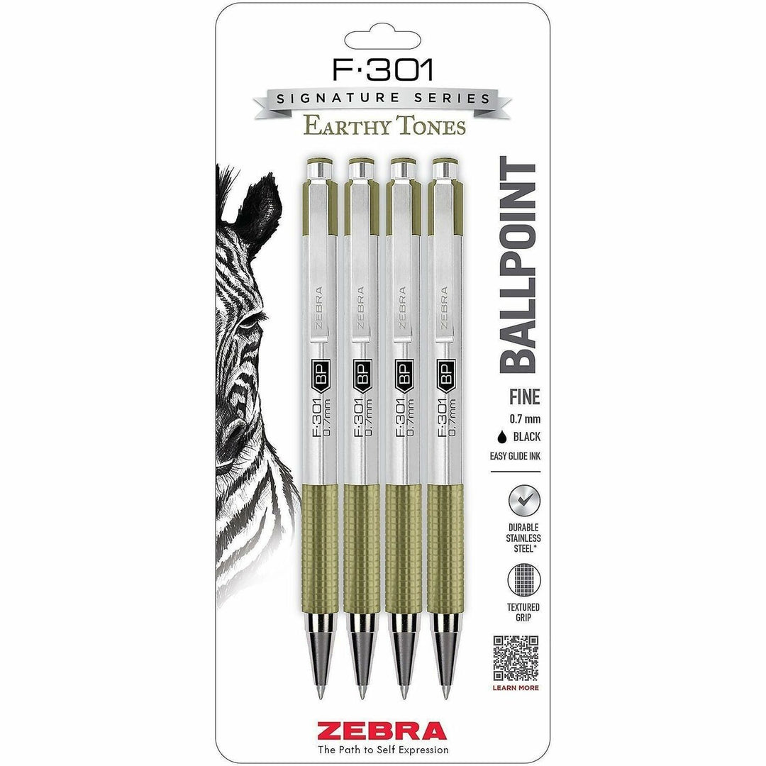 Image of Zebra Pen Signature 27244 F-301 EarthyTones Retractable Ballpoint Pens