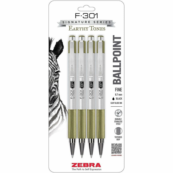 Image of Zebra Pen Signature 27244 F-301 EarthyTones Retractable Ballpoint Pens