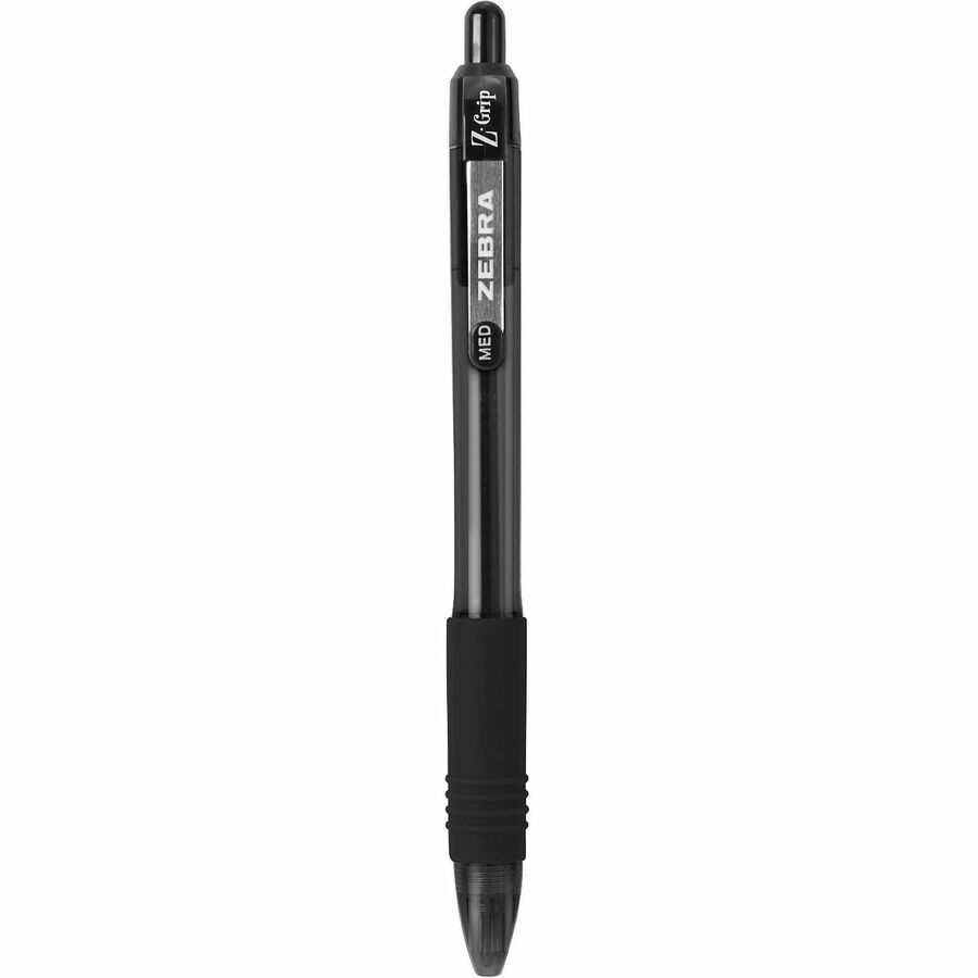 Image of Zebra Pen 20610 Z-Grip Recycled Retractable Ballpoint Pens, 1 mm, Medium Pen Point, Retractable, Black Ink, School, Home, Journaling, 1 Dozen