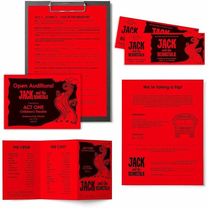 Image of Astrobrights 22551CT Colored Paper, Letter, 8 1/2" x 11 ft, 24 lb Basis Weight, Heavyweight, Acid-free, Lignin-free, Red, 500 Sheets, 10 / Carton