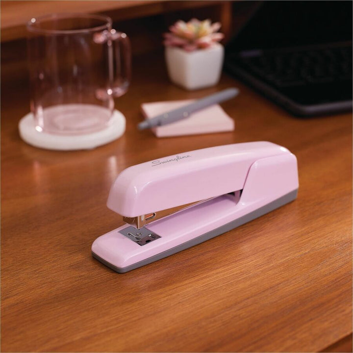 Image of Swingline® 747 Business Full Strip Desk Stapler, 30 Sheet Capacity, Blush Pink