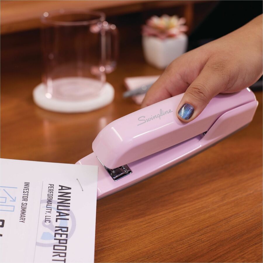 Image of Swingline® 747 Business Full Strip Desk Stapler, 30 Sheet Capacity, Blush Pink