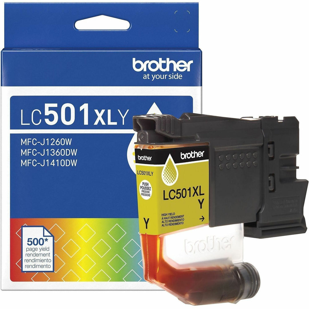 Image of Brother LC501XLYS High Yield Yellow Ink Cartridge (500 pages), 500 Pages, 1 Each