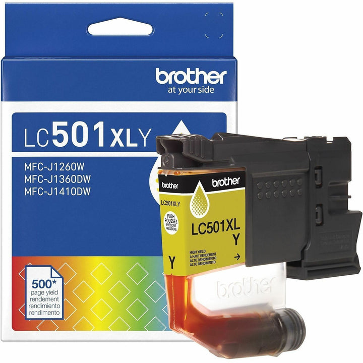 Image of Brother LC501XLYS High Yield Yellow Ink Cartridge (500 pages), 500 Pages, 1 Each