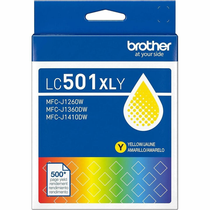 Image of Brother LC501XLYS High Yield Yellow Ink Cartridge (500 pages), 500 Pages, 1 Each