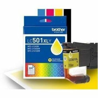 Image of Brother LC501XLYS High Yield Yellow Ink Cartridge (500 pages), 500 Pages, 1 Each