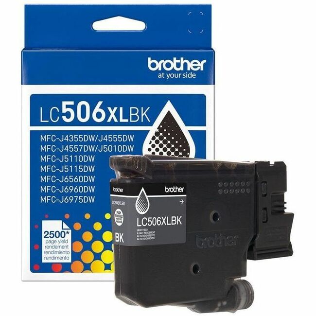 Image of Brother LC506XLBKS LC506XLBK High Yield Black Ink Cartridge, 2500 Pages, 1 Each