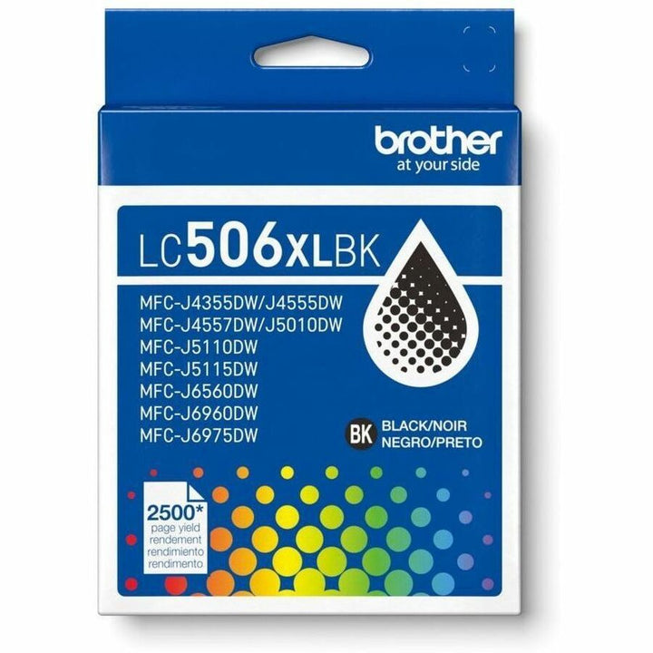 Image of Brother LC506XLBKS LC506XLBK High Yield Black Ink Cartridge, 2500 Pages, 1 Each