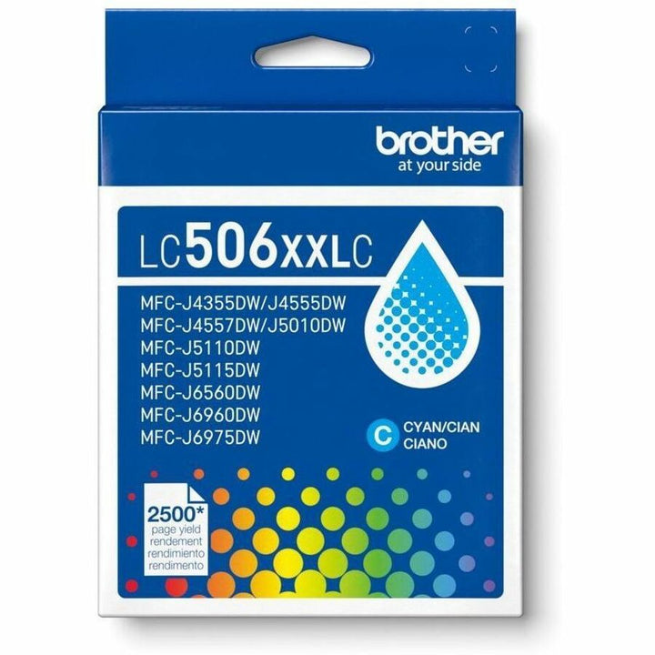 Image of Brother LC506XXLCS LC506XXLC Super High Yield Cyan Ink Cartridge, 2500 Pages, 1 Each