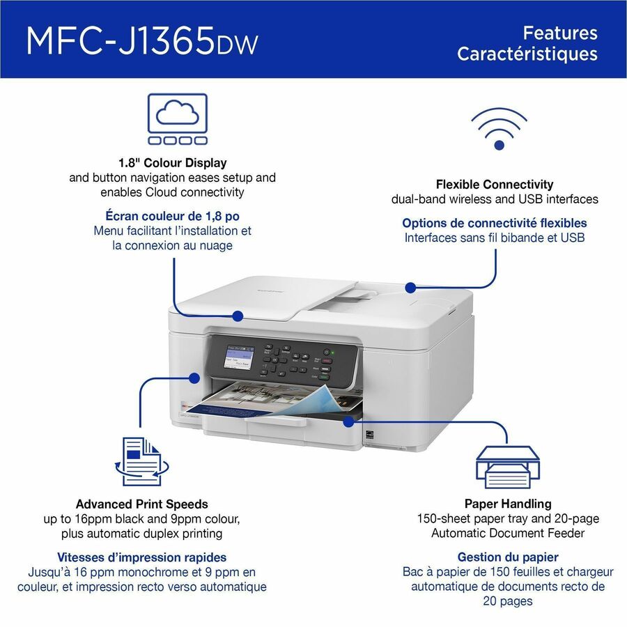 Image of Brother MFCJ1365DW Inkjet Multifunction Printer