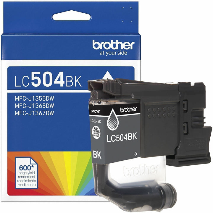 Image of Brother LC504BKS Standard Yield Black Ink Cartridge (600 pages), 600 Pages, 1 Each