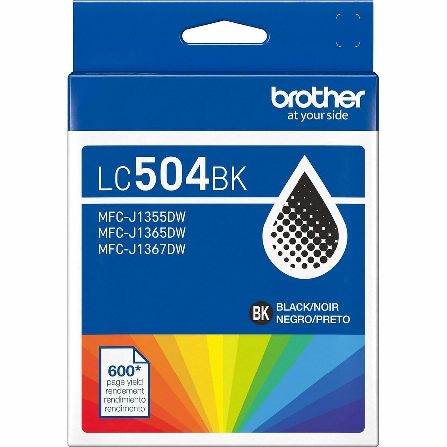 Image of Brother LC504BKS Standard Yield Black Ink Cartridge (600 pages), 600 Pages, 1 Each
