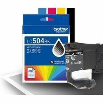 Image of Brother LC504BKS Standard Yield Black Ink Cartridge (600 pages), 600 Pages, 1 Each