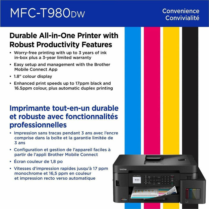 Image of Brother MFC-T980DW Inkjet Multifunction Printer