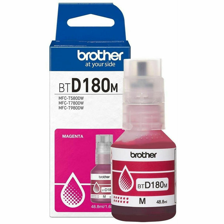 Image of Brother Genuine BTD180M High Yield Magenta Ink Bottle, Inkjet, Magenta, 5000 Pages Magenta, 48.8 mL, High Yield, 1 Each