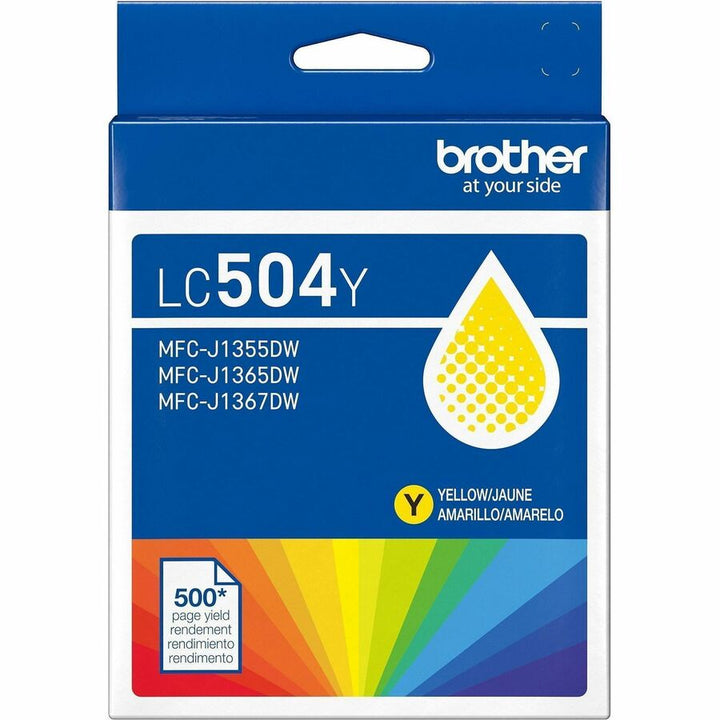 Image of Brother LC504YS Standard Yield Yellow Ink Cartridge (500 pages), 500 Pages, 1 Each