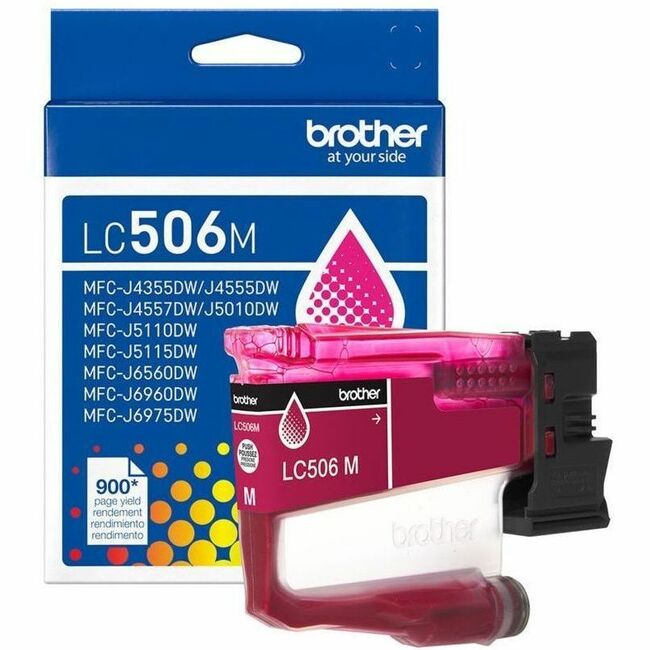 Image of Brother LC506MS LC506M Standard Yield Magenta Ink Cartridge, 900 Pages, 1 Each