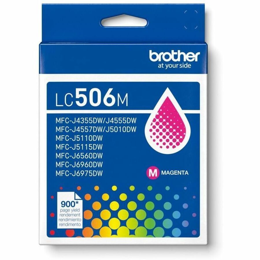 Image of Brother LC506MS LC506M Standard Yield Magenta Ink Cartridge, 900 Pages, 1 Each