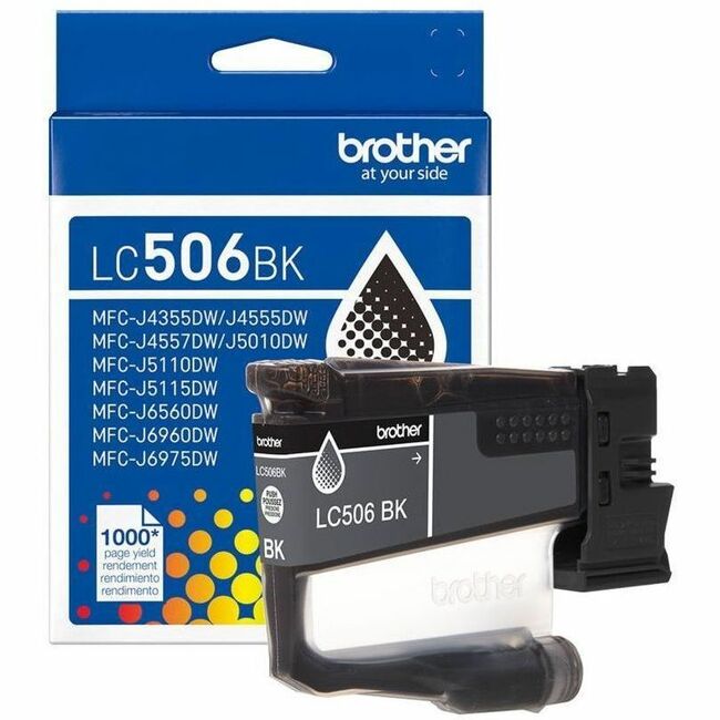 Image of Brother LC506BKS LC506BK Standard Yield Black Ink Cartridge, 1000 Pages, 1 Each