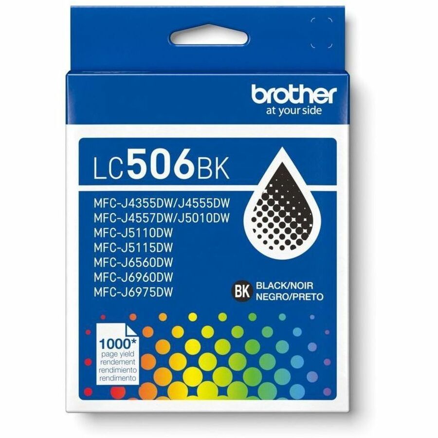 Image of Brother LC506BKS LC506BK Standard Yield Black Ink Cartridge, 1000 Pages, 1 Each