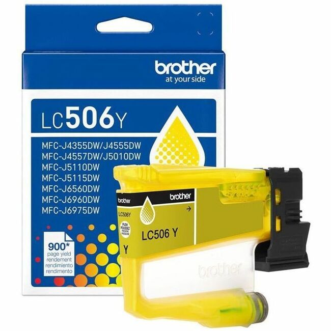 Image of Brother LC506YS LC506Y Standard Yield Yellow Ink Cartridge, 900 Pages, 1 Each