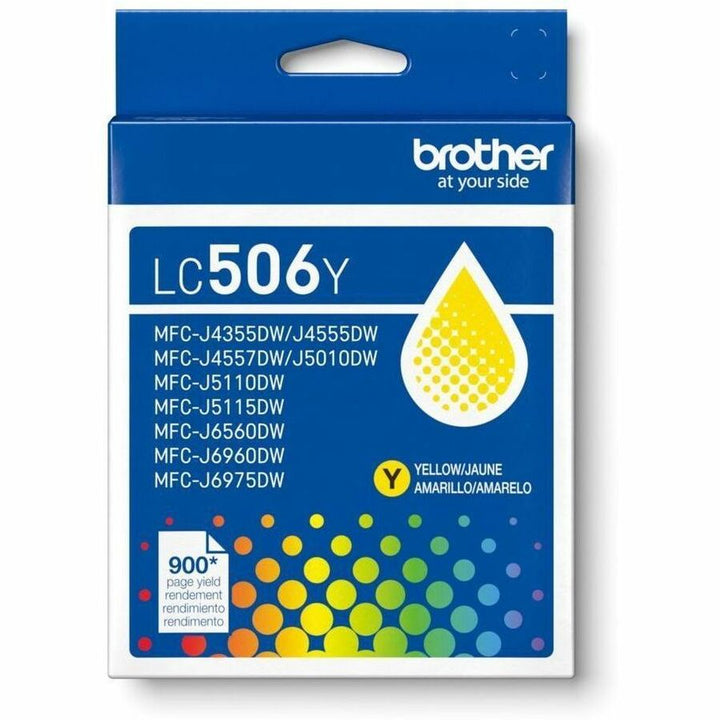 Image of Brother LC506YS LC506Y Standard Yield Yellow Ink Cartridge, 900 Pages, 1 Each