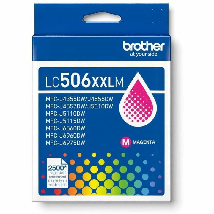 Image of Brother LC506XXLMS LC506XXLM Super High Yield Magenta Ink Cartridge, 2500 Pages, 1 Each