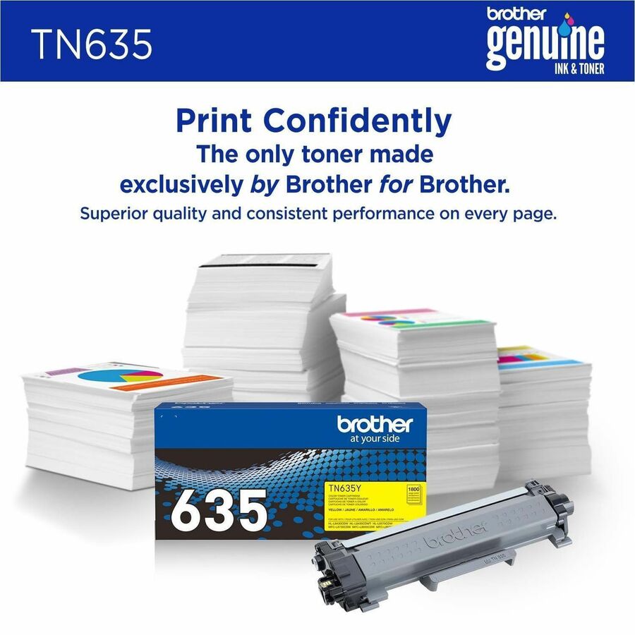 Image of Brother TN635Y Toner Cartridge, 1800 Pages, 1 Each