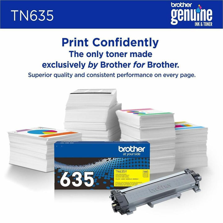 Image of Brother TN635Y Toner Cartridge, 1800 Pages, 1 Each