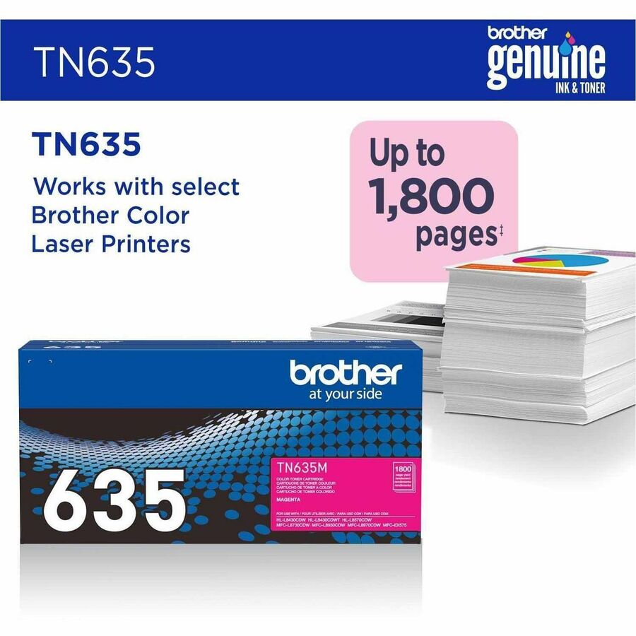 Image of Brother TN635M Toner Cartridge, 1800 Pages, 1 Each