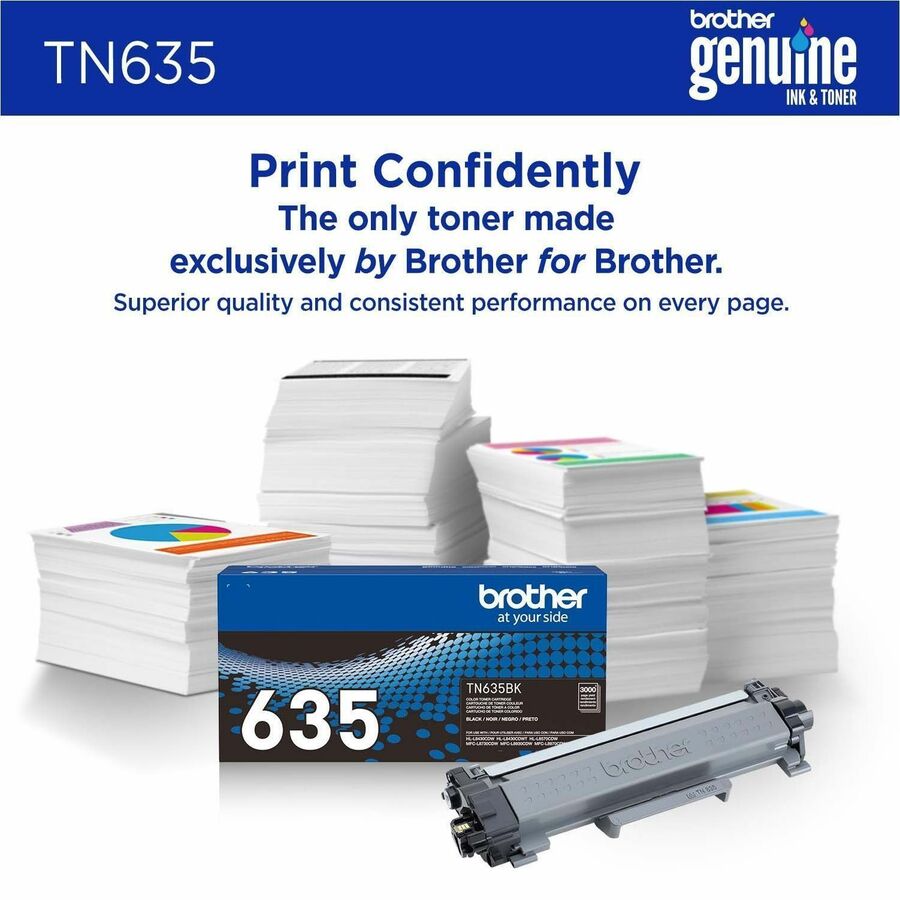 Image of Brother TN635BK Toner Cartridge, 3000 Pages, 1 Each