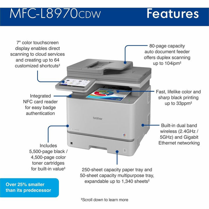 Image of Brother MFC-L8970CDW Business Color Laser All-in-One Printer